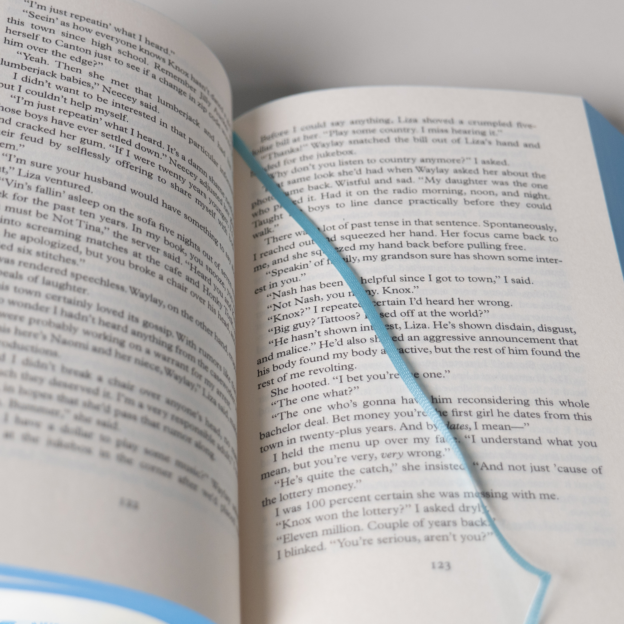 The interior of the book, displaying marker ribbon.